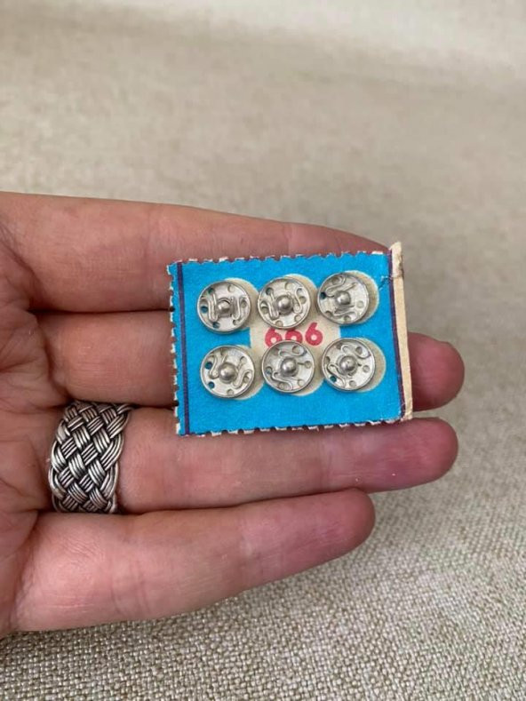 Antika Çıtçıt Düğme 1cm x 6lı - Bakkaliye Koleksiyon Çıt Çıt Düğme - 3