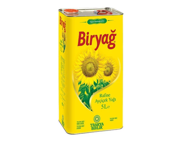 Biryağ Rafine Ayçiçek Yağı 5 lt Teneke