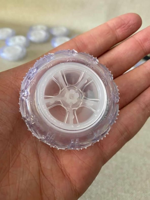 Şeffaf Plastik Rc Araç Tekerleği 53,8x13,5mm 1 Adet - Dasher Uzaktan Kumanda Araba Tekerlek - 7