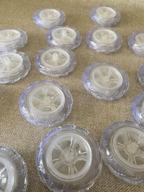 Şeffaf Plastik Rc Araç Tekerleği 53,8x13,5mm 1 Adet - Dasher Uzaktan Kumanda Araba Tekerlek - 9