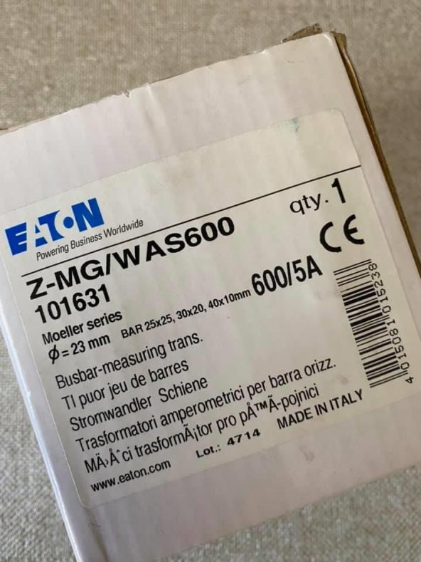 Eaton Z-MG/WAS600 101631 Akım Transformatörü  600/5A - 3