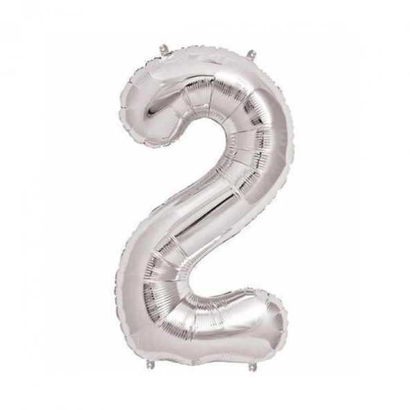 Gümüş 1 Harf Balon 100 cm Folyo Harf balon - 2