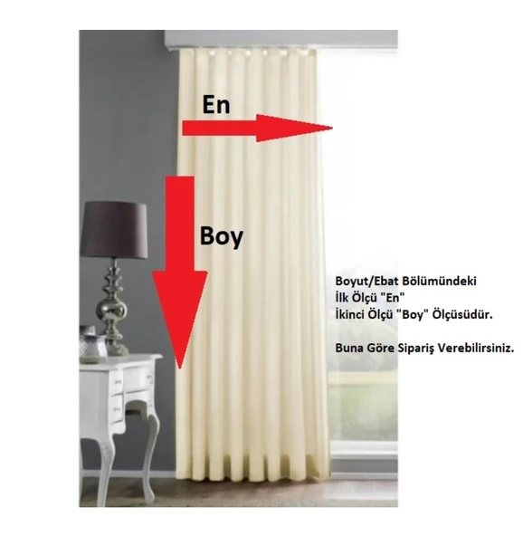 Bella Home Saten Güneşlik Perde (250x200)-Krem - 2