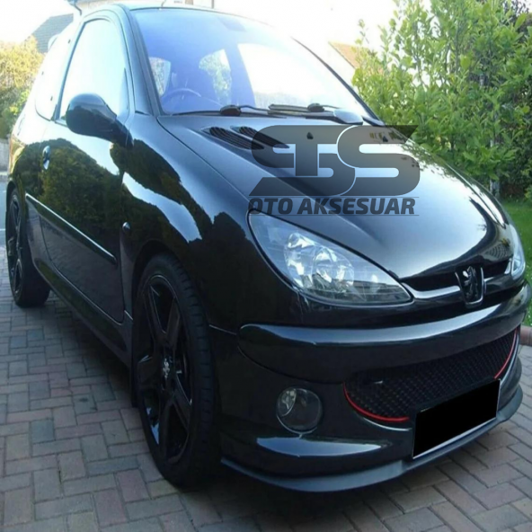 Peugeot 206 Cupra R Uyumlu Ön Lip Mat Siyah Ön Tampon Lip - Resim 2