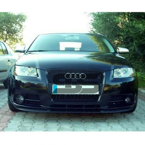 Audi A3 8P 2003-2012 Cupra R Uyumlu Ön Lip Mat Siyah Ön Tampon Lip - 4