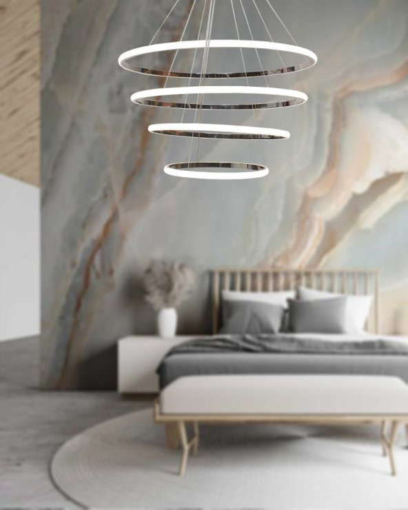 TT Aydınlatma TT300-4 KR  Halka 4 lü Krom Kaplama Led Avize - 2