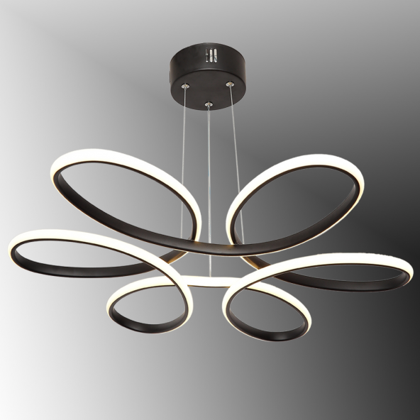 TT313-SY TT Aydınlatma Papatya Modeli Mat Siyah Led Avize