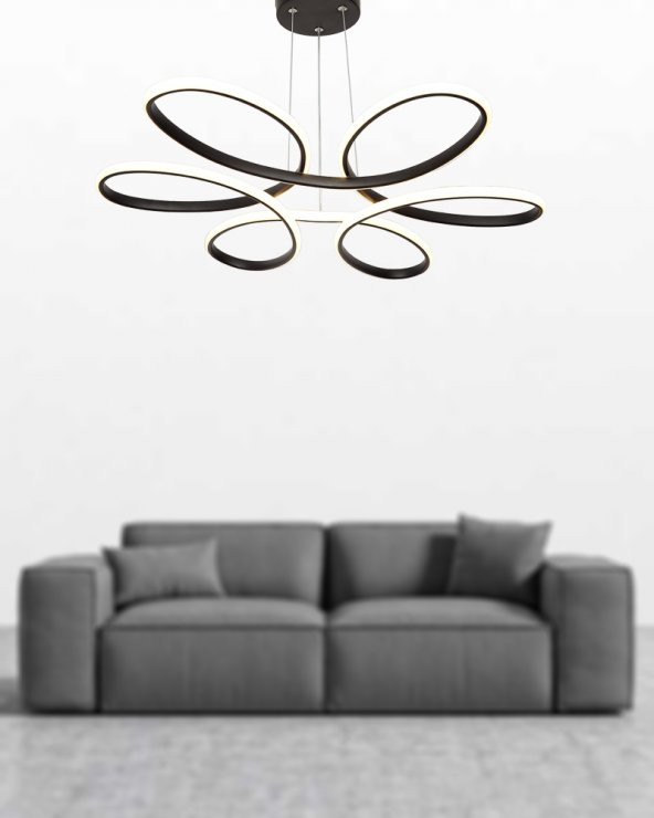 TT Aydınlatma TT313-SY  Papatya Modeli Mat Siyah Led Avize - 3