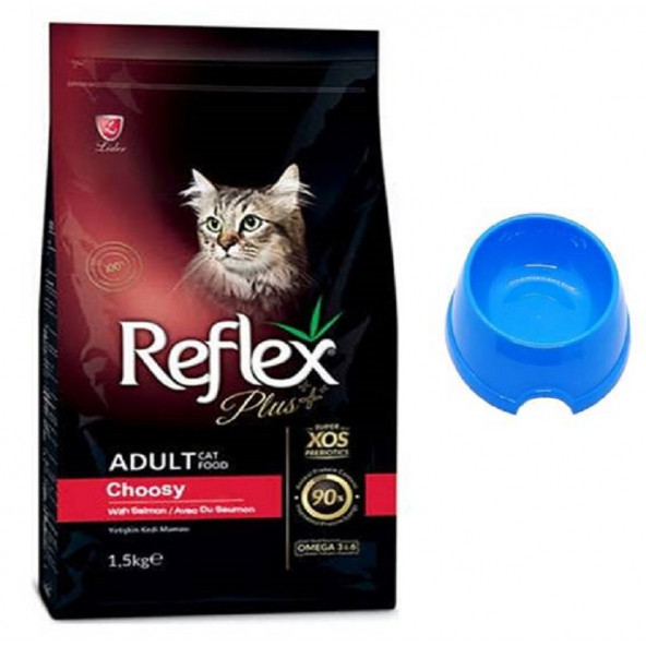 Reflex Plus Somonlu Choosy Yetişkin Kedi Maması 1,5 Kg + Küçük Mama Kabı Hediyeli