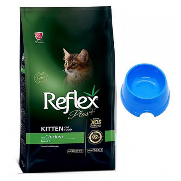 Reflex Plus Tavuklu Yavru Kedi Maması 1.5 Kg  Küçük Mama Kabı Hediyeli