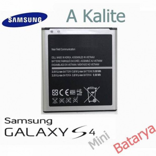 Samsung Galaxy S4 Mini i9190 Batarya Uyumlu Yedek Batarya