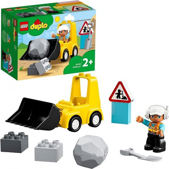 LEGO Duplo İnşaat Buldozeri Mini Buldozer Kamyon Seti 2 Yaş ve Üzeri Çocuklar için İşlevsel Yapım Oyuncağı 10930