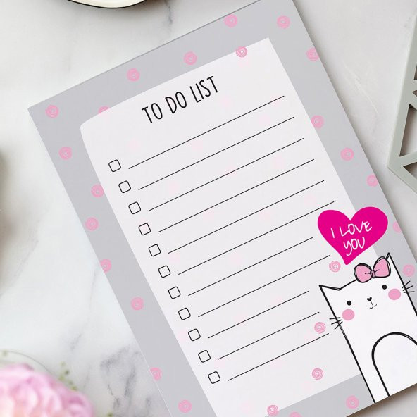 To Do List - I Love You Cat Not Defteri - 2