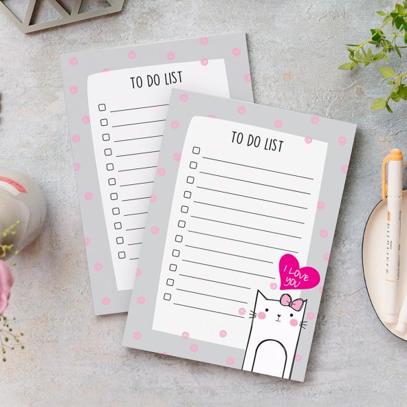 To Do List - I Love You Cat Not Defteri - 3