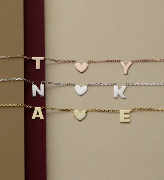 Vaoov 925 Ayar Gümüş Kişiye Özel Harfli Kolye - Resim 4