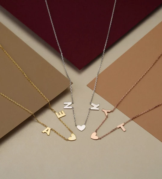 Vaoov 925 Ayar Gümüş Kişiye Özel Harfli Kolye - Resim 3