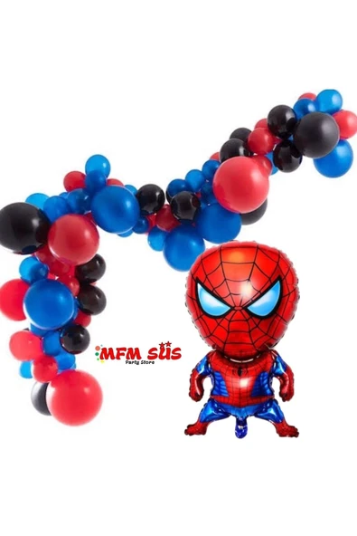 Parti Örümcek Adam Folyo Zincir Balon Doğum Günü Parti Seti