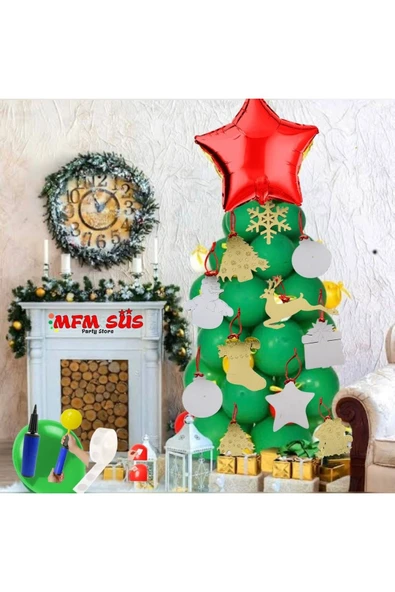 Parti Yılbaşı Balondan Aynalı Pleksi Süs Seti