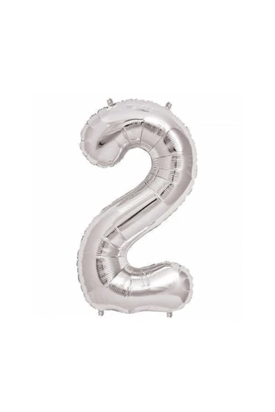 Gümüş 2 Iki Rakam Folyo Balon 40 Cm