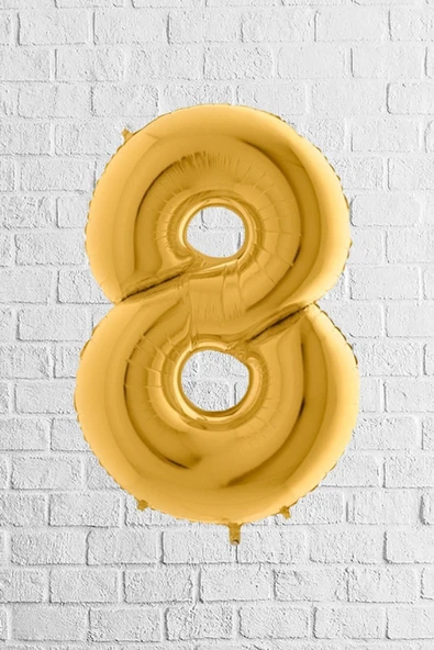 8 Rakam Folyo Balon Altın 40" 100 cm
