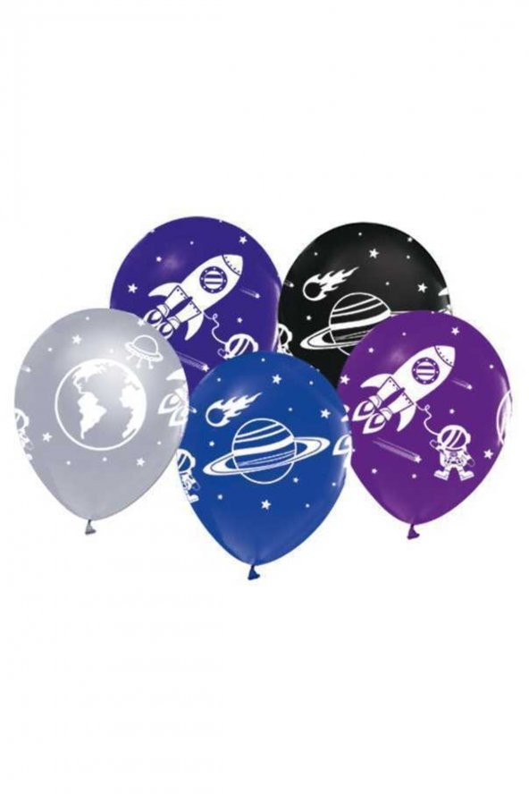 Balon Astronot Uzay Çepeçevre Baskılı 100 Adet