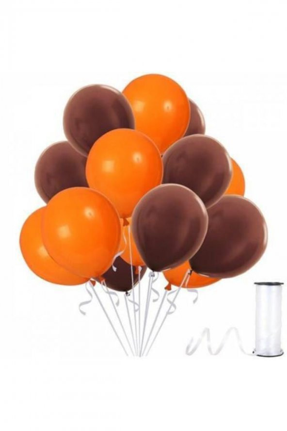 Turuncu Kahverengi Metalik Balon 12 Inch 100 Adet