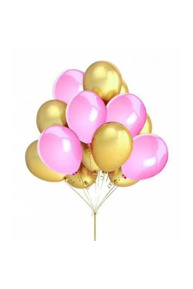 Pembe Altın Metalik Balon 12 Inch 50 Adet