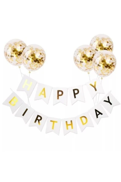 Happy Bırthday Banner Yazı - 18 Yaş Parti Seti- Yetişkin Parti Seti