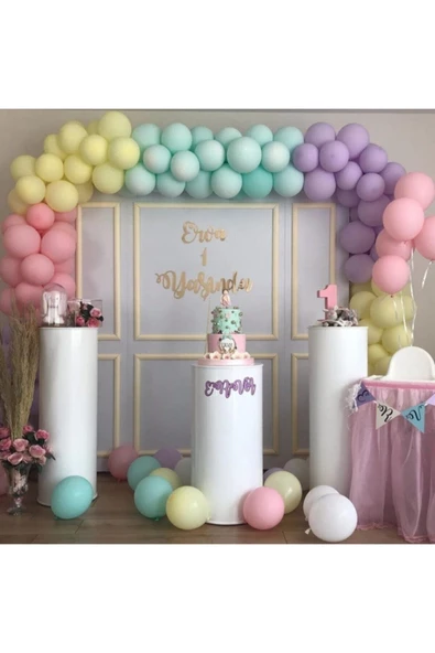 Soft Renkler Doğum Günü Balon Zincir Seti