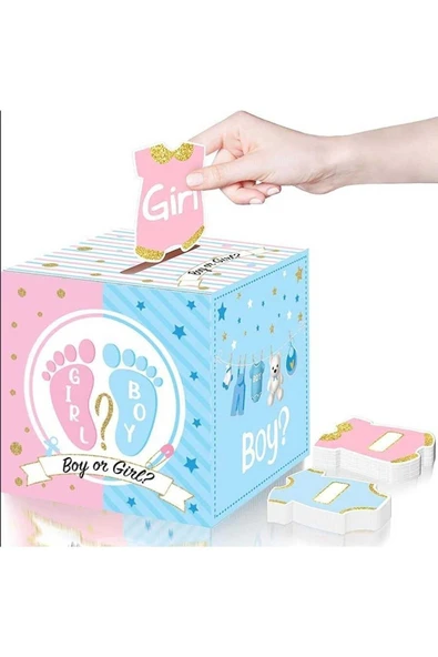 Cinsiyet Partisi Tahmin Kutusu Boy Girl Cinsiyet Belirleme Erkek Mi Kız Mı 19x19cm