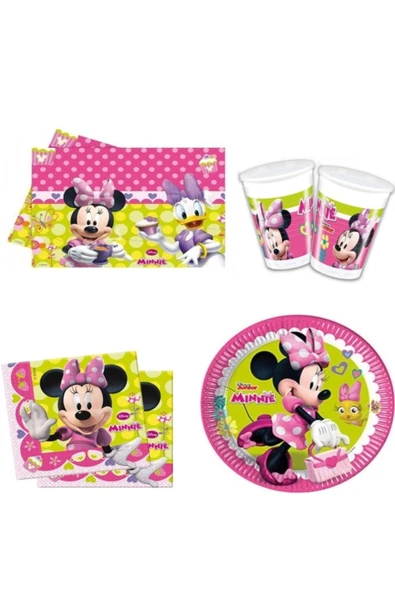 Minnie Mouse Baskılı Parti Sofra Seti 33 Parça