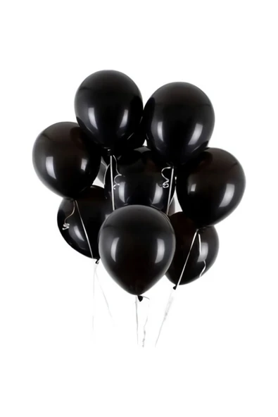 12 Inç Metalik Siyah Balon 5'li