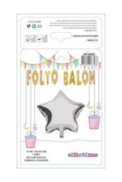 Folyo Balon Yıldız Modeli Gümüş 18ınc 1 Adet - 2