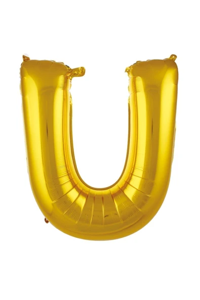 Folyo Balon U Harfi Gold Renk - U Harf Balon - Harf Folyo Balon 100 cm Gold Balon