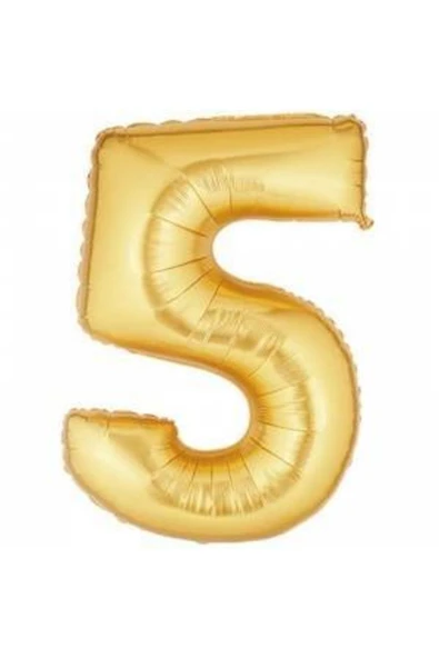 Gold Rakam 5 Folyo Balon 40 Inç 100 Cm