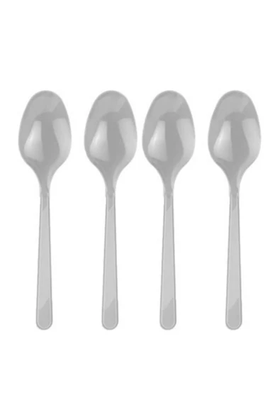 Gümüş Gri Plastik Kaşık 25'li