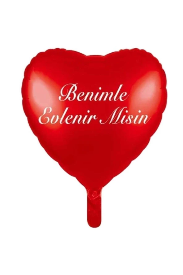 18 Inc Kalp Benimle Evlenirmisin Kırmızı Folyo Balon Heart Will You Marry Me Red Color Foil Balloon