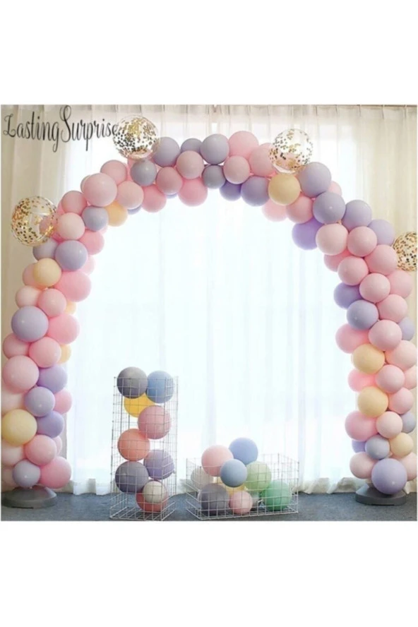 100 Makaron Pastel Balon + Balon Zinciri-konsept Parti Balon Seti