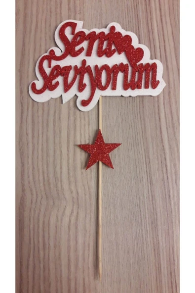 Parti Seni Seviyorum Pasta Üstü Eva Yazı