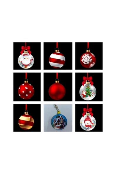 Parti Yılbaşı Çam Ağaç Ahşap Model Süsleri 9 Adet - Resim 2