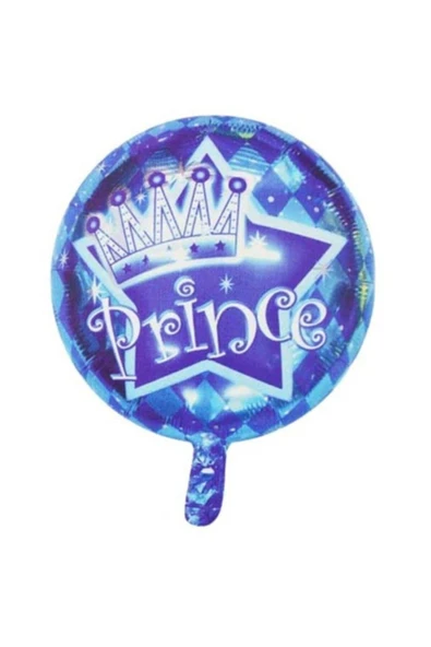 18 Inc Yuvarlak Prens Prenses Folyo Balon