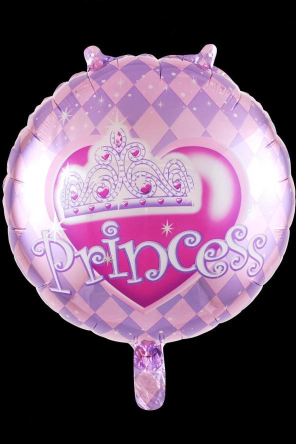 Pembe Prenses Yazılı Top Folyo Balon 1 Adet 18 Inç