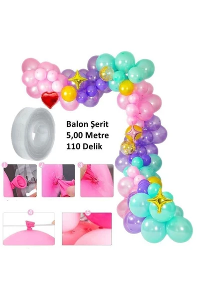 Zincir Balon Seti 5 Metre-100 Balon