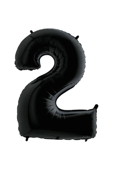 Siyah Folyo Balon 2 Rakamı 100 Cm