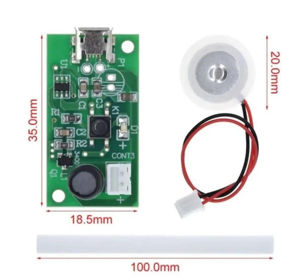 USB Ultrasonik Sis Yapıcı  Modül - 5V Nem Buhar Yapıcı - Resim 2