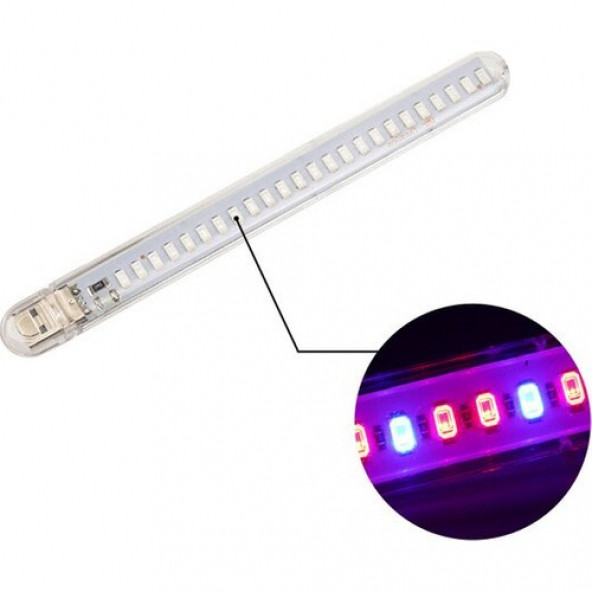 Taşınabilir Bitki Büyütme MOR Lamba 21 LED 5730 Smd Stick LED A85 - 2
