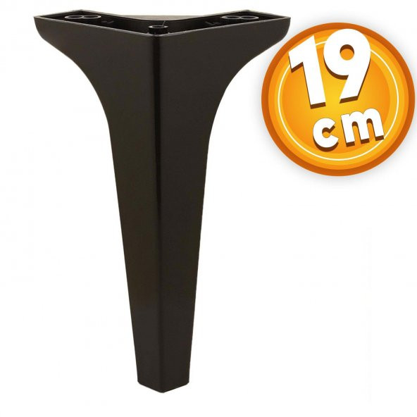 Lüks Mobilya Kanepe Sehpa TV Ünitesi Koltuk Ayağı 19 cm Siyah Baza Ayak