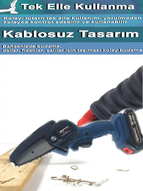20 V Şarz Göstergeli Çift Akülü Dal Budama Testeresi Makinesi Üstün Kalite - 3