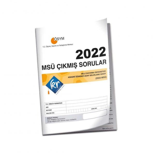 2022 MSÜ Çıkmış Sorular Tıpkı Basım Kitapçığı KR Akademi
