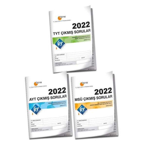 2022 TYT AYT MSÜ Çıkmış Sorular Tıpkı Basım Kitapçığı KR Akademi
